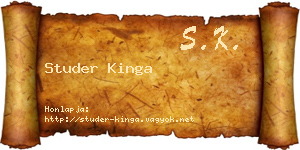 Studer Kinga névjegykártya